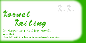 kornel kailing business card
